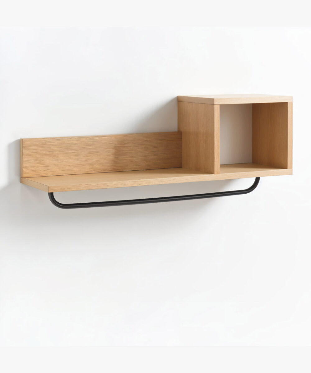 Ligno Hanger – Fonksiyonel Duvar Rafı & Ceket Askısı